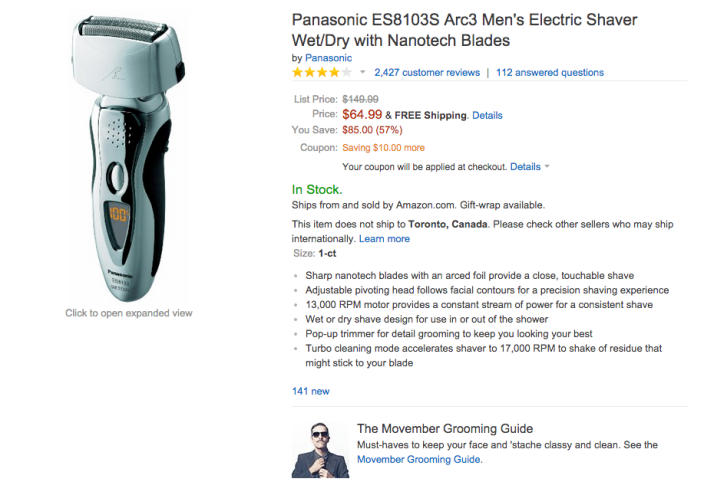 Panasonic Arc3 Men's Electric Shaver Wet:Dry with Nanotech Blades-sale-04