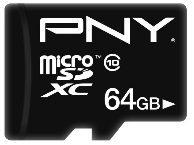 PNY 64GB MicroSDXC Class 10 40MB:sec Flash Card (P-SDUX64U1-GE-A)