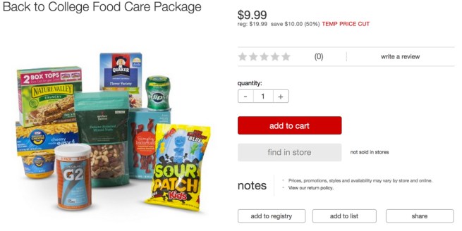 Target college food bundle