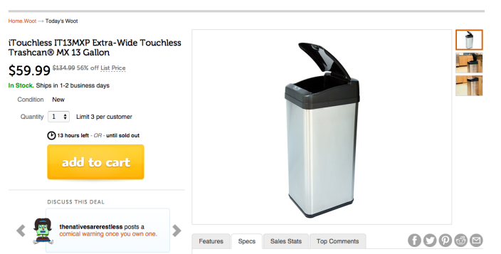 Touchless 13 Gallon Extra-Wide Touchless Trashcan (IT13MXP)-sale-02