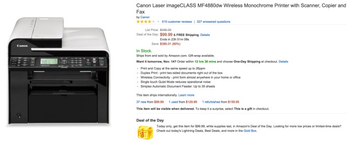 Canon Laser imageCLASS MF4880dw Wireless Monochrome Printer with Scanner, Copier