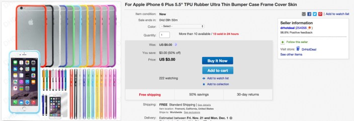 iPhone 6 Plus 5.5%22 TPU Rubber Ultra Thin Bumper Case Frame Cover Skin