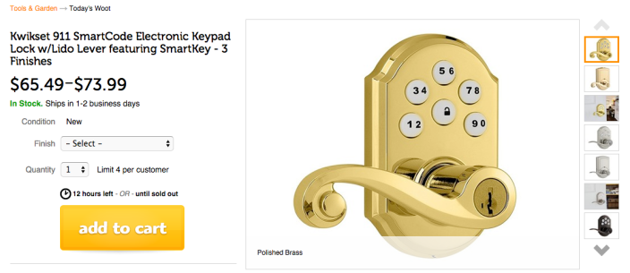 Kwikset 911 SmartCode Electronic Keypad Lock w:Lido Lever-sale-02