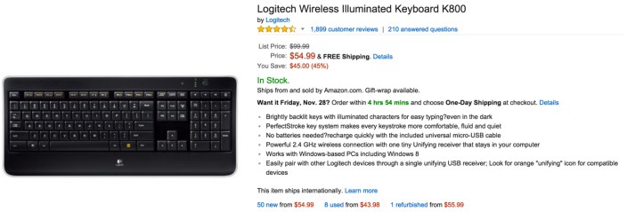 Logitech Wireless Illuminated Keyboard
