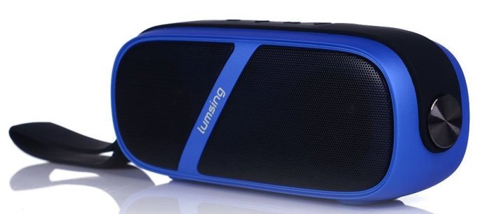 Lumsing® Portable Wireless Stereo Bluetooth Speaker with NFC Built-in Handsfree Microphone, Rechargeable Battery up to 25 Hours Playtime Bass Diaphragm Double Stereo Speakers [Lithium 2500mAh Blue]