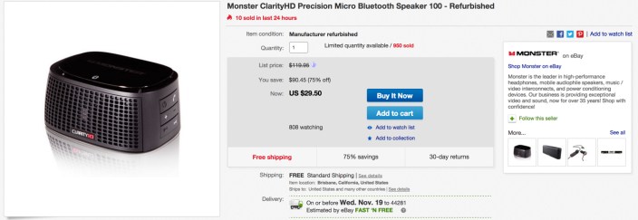 Monster ClarityHD Precision Bluetooth Speaker 100