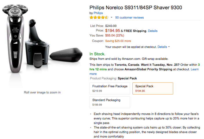 Philips Norelco S9311:84SP Shaver 9300 Special Pack-sale-02