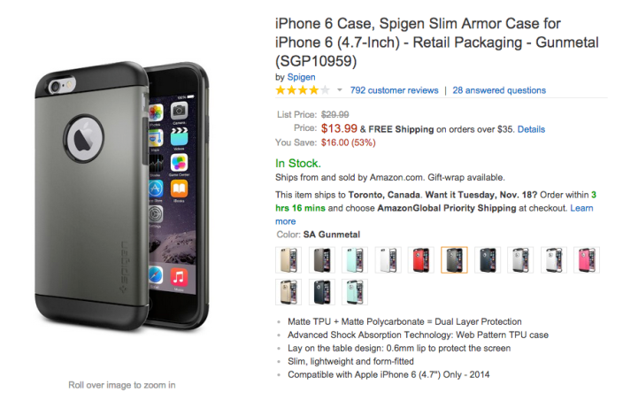 Spigen Slim Armor Case for iPhone 6 in Gunmetal grey-sale-01