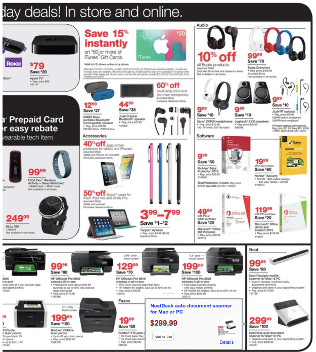 Staples Black Friday Ad save 20 on iPad Air & Retina mini, printers