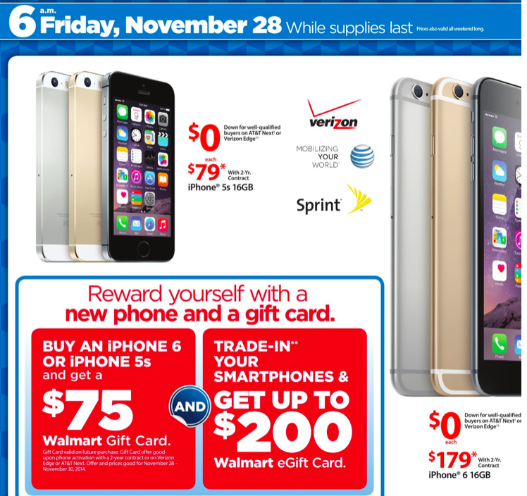 Walmart s Black Friday ad revealed iPad mini w 30 GC 199 Xbox