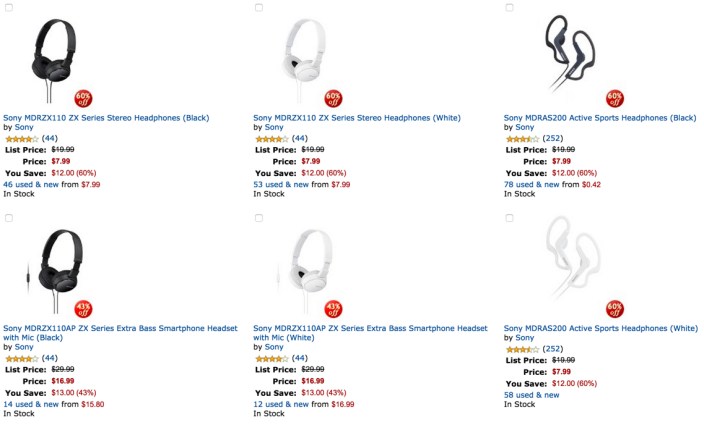 Amazon gold box 60 percent on sony headphones
