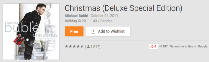 Google Play-Michael Bublé-Christmas-album-free