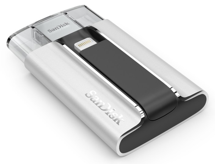 SanDisk iXpand USB 2.0:Lightning Flash Drive (Silver:Black)-01