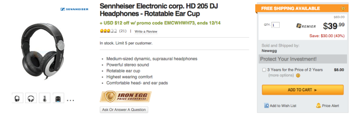 Sennheiser HD 205-II Studio Grade DJ Headphones (Black:Grey)-sale-02