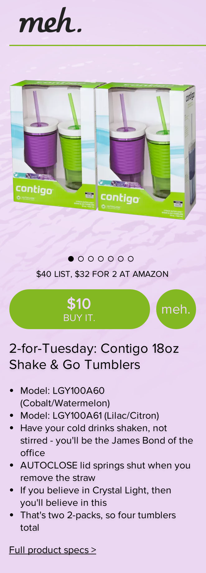 Home fourpack Contigo Tumble travel mugs 15 (Reg. 30), Philips