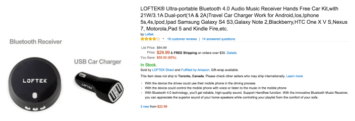 Loftek Bluetooth Audio Receiver and hands free car kit-sale-01