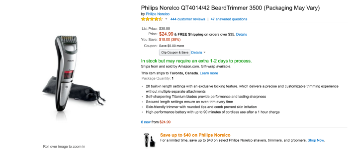 Philips Norelco BeardTrimmer 3500 (QT4014:42)-sale-02