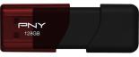 PNY - Turbo Plus 128GB USB 3.0 Flash Drive - Black:Red