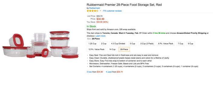 Rubbermaid Premier 28-Piece Food Storage Set w: red lids-sale-02