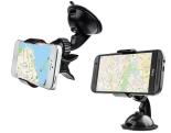 Universal Adjustable Cell Phone and GPS Clip Mount With Suction Cup and Padded Grip