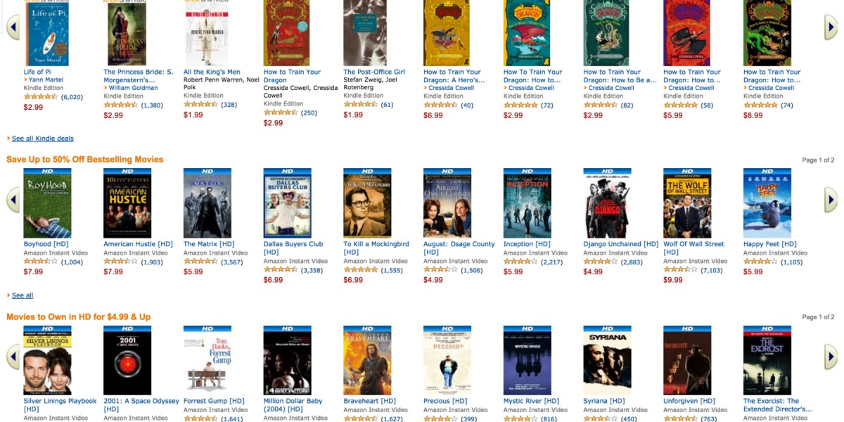 Amazon Gold Box Up to 50 Off AwardWinning Movies and Kindle Books
