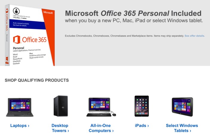 Best Buy offer microsoft office 365