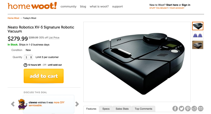 Neato Robotics XV-S Signature Robotic Vacuum-sale-02