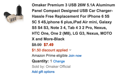 Omaker Premium 3 port USB Car Charger