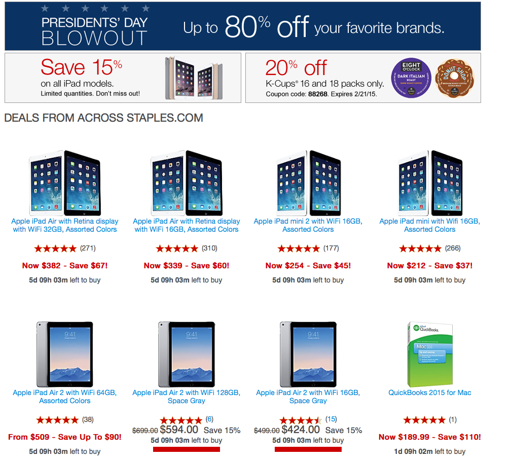 Staples/Best Buy/Walmart iPad deal roundup iPad mini 200, iPad Air