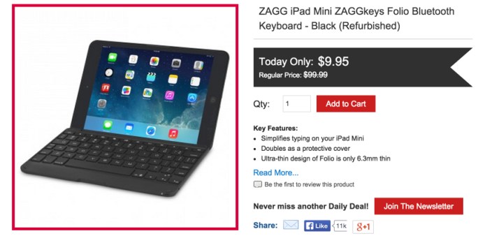 ZAGG iPad Mini ZAGGkeys Folio Bluetooth Keyboard - Black