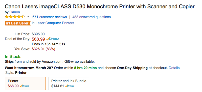 Canon imageCLASS D530 Monochrome Laser 