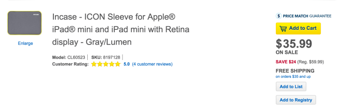 Incase ICON Sleeve for iPad mini with Retina (CL60523-sale-02