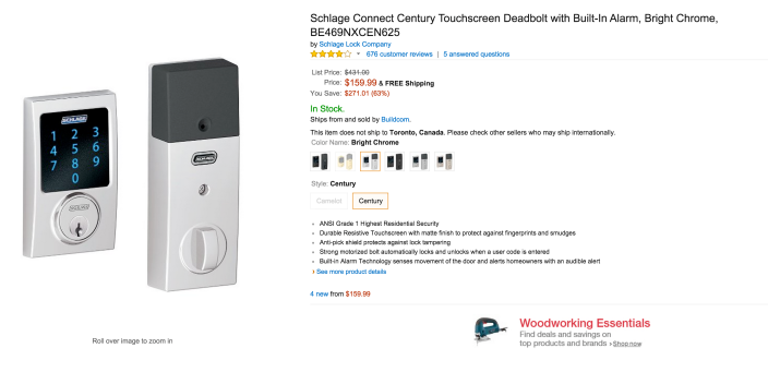 Schlage Connect Century Touchscreen Deadbolt with Built-In Alarm-sale-03