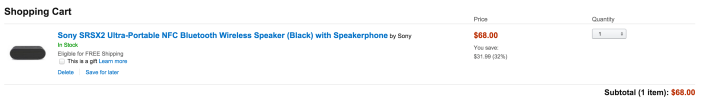 Sony SRSX2 Ultra-Portable NFC Bluetooth Wireless Speaker with Speakerphone in black-SRSX2:BLK-sale-02
