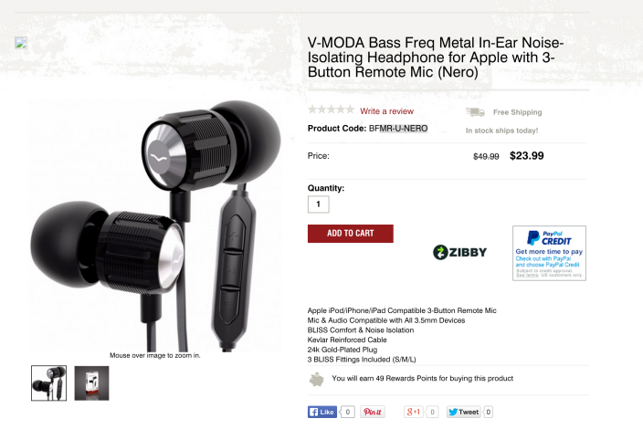 V-MODA Bass Freq Metal In-Ear Noise-Isolating Headphones-sale-03