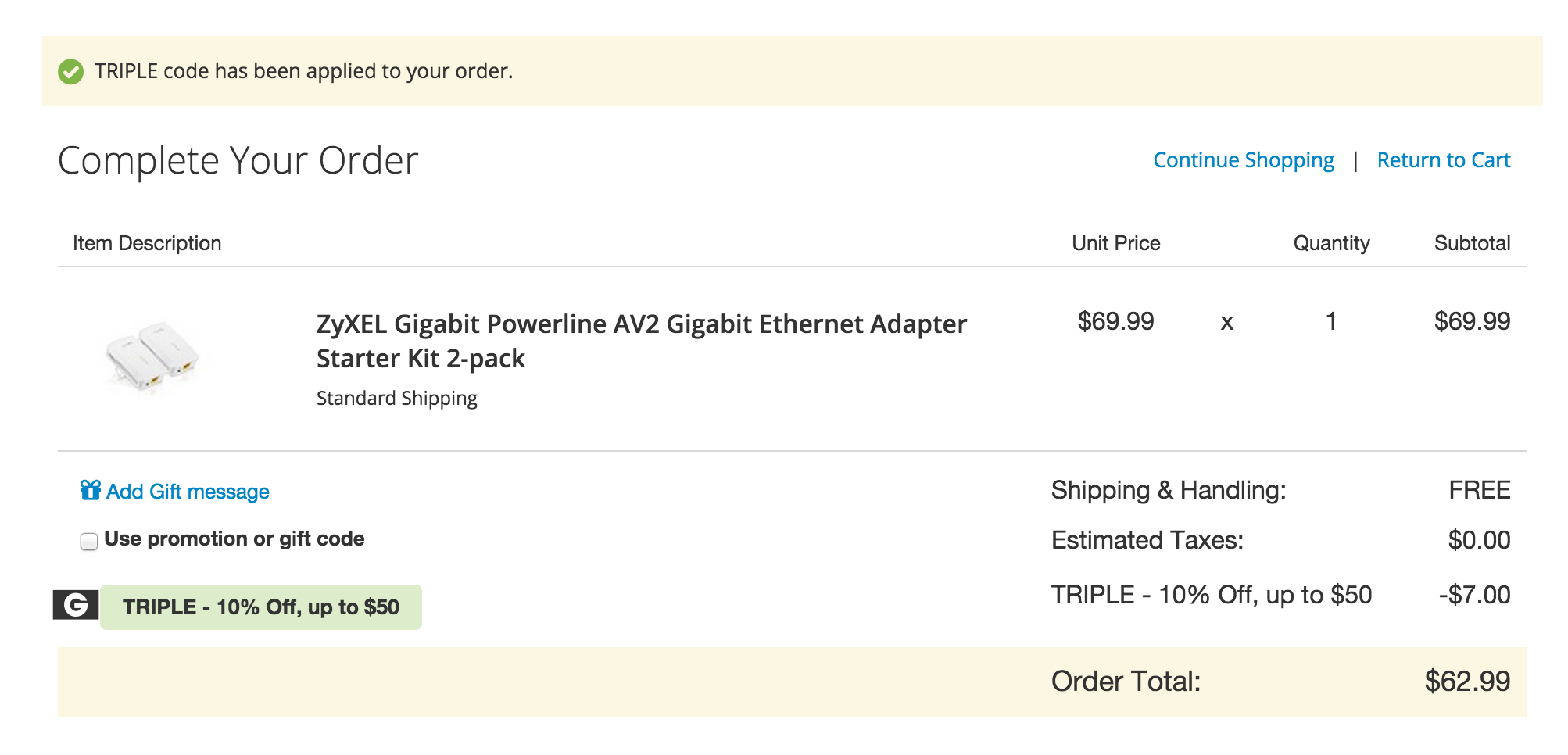 ZyXEL 1000Mbps AV2 Gigabit Powerline Adapter Starter Kit 63 shipped