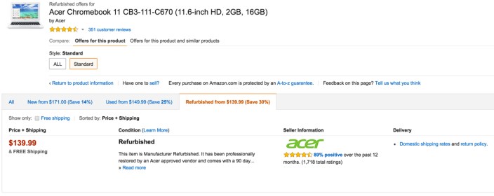 Acer Chromebook 11 CB3-111-C670 (11.6-inch HD, 2GB, 16GB