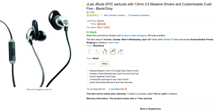 JLab JBuds EPIC earbuds with customizable cush fins-05