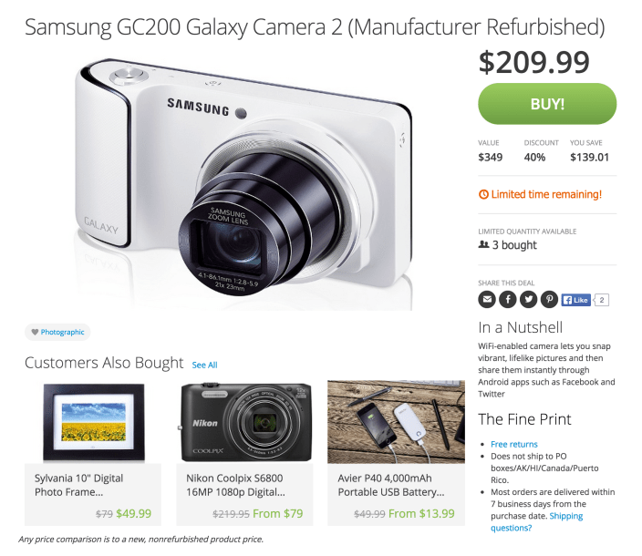 Samsung GC200 Galaxy Camera 2 w: WiFi-sale-01