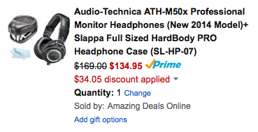 Audio-Technica ATH-M50X Over-Ear Headphones w/ Hard Case $135