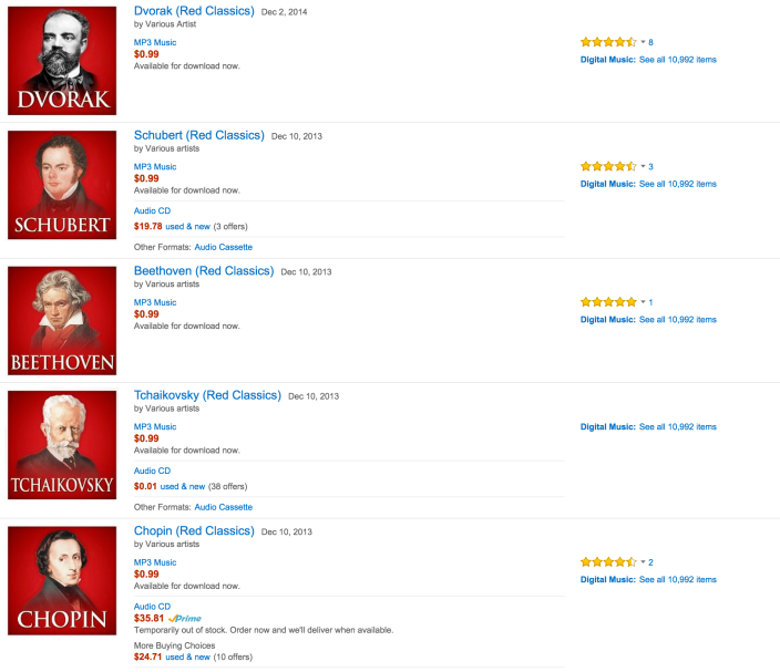 Amazon-Red Classics-Classical music-sale