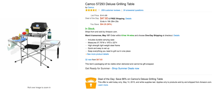 Camco Deluxe Grilling Table-sale-Gold Box-02