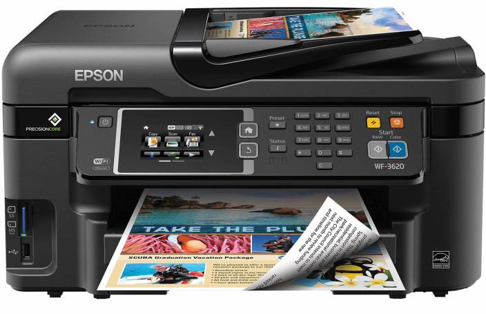 Epson WorkForce WF-3620 WiFi Direct All-in-One Color Inkjet Printer, Copier, Scanner