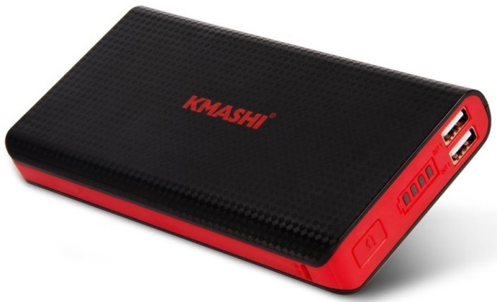 KMASHI 15000mAh MP836 (2Amp+1Amp Output) Dual USB Fast Charger Ultra-High Density External Battery Pack