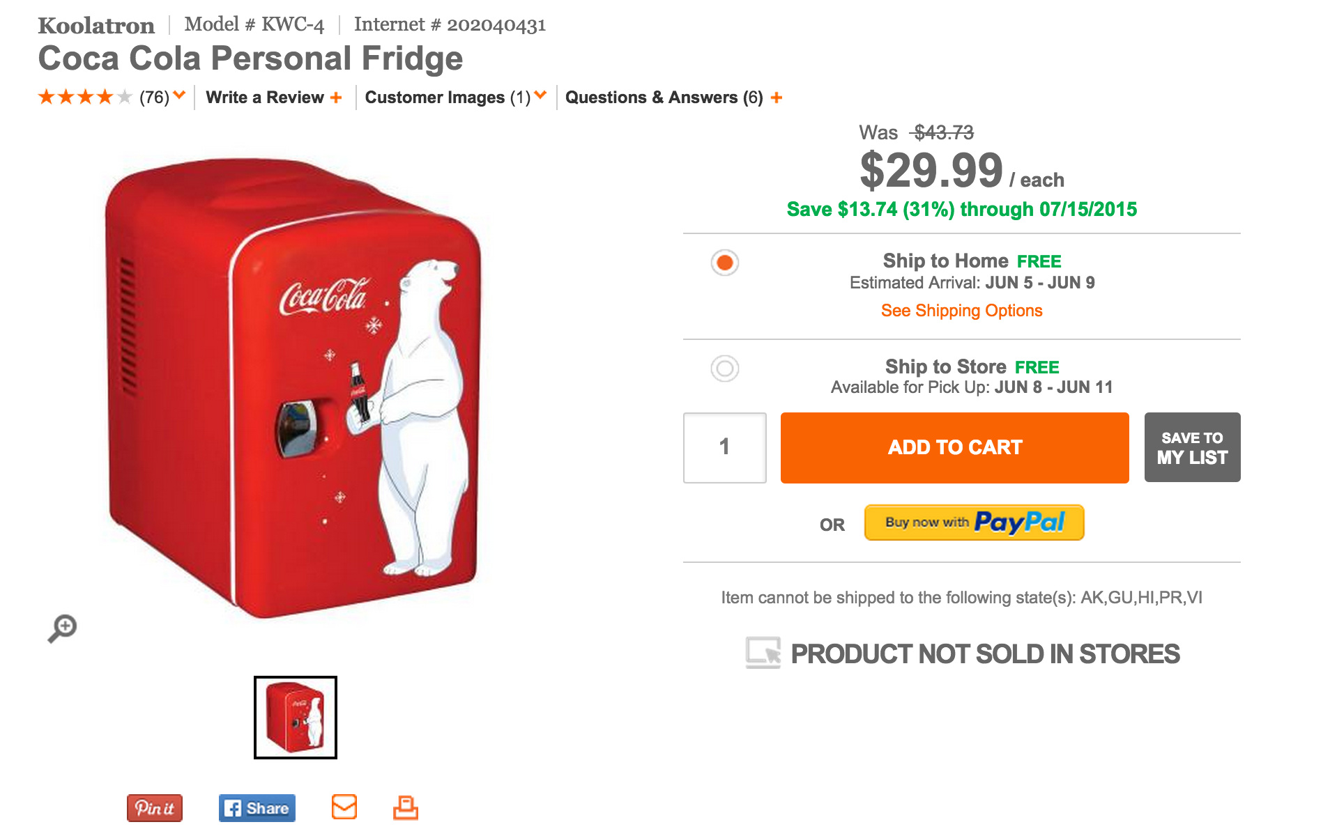 Home CocaCola mini fridge 30 (Orig. 50), Cuisinart brushed