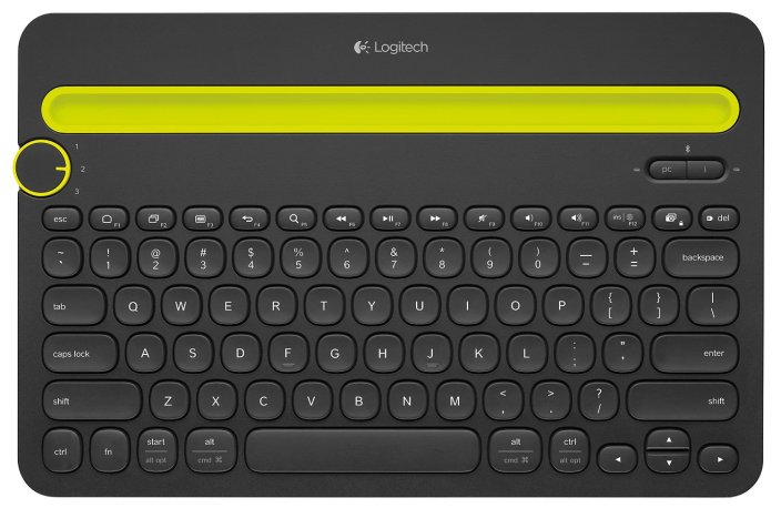 Logitech K480 920-006342 Black Bluetooth Wireless Mini Multi-Device Keyboard