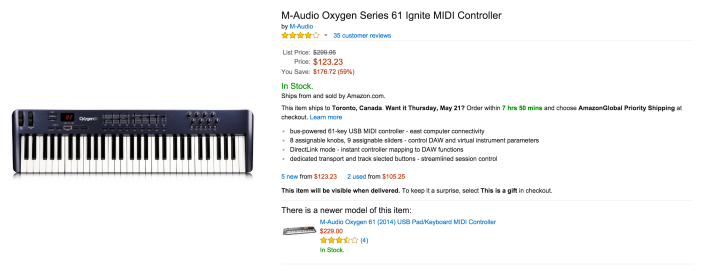 M-Audio Oxygen Series 61 Ignite MIDI Controller keyboard-sale-03