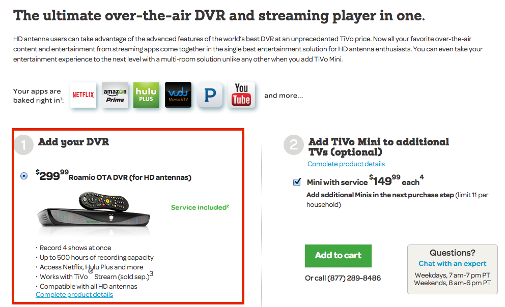 Cut the cord in style by adding a TiVO Roamio OTA DVR to your setup for
