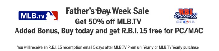 MLB.TV Father's Day sale 50 percent off