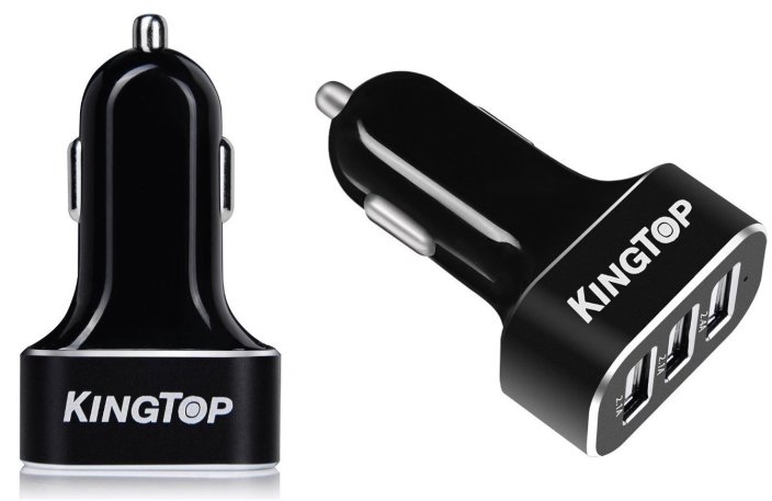 Car Charger Kingtop Intelligent 6.6a 33w Premium Aluminum 3 Port Usb Car Charger for Iphone Samsung Galaxy S6 and More